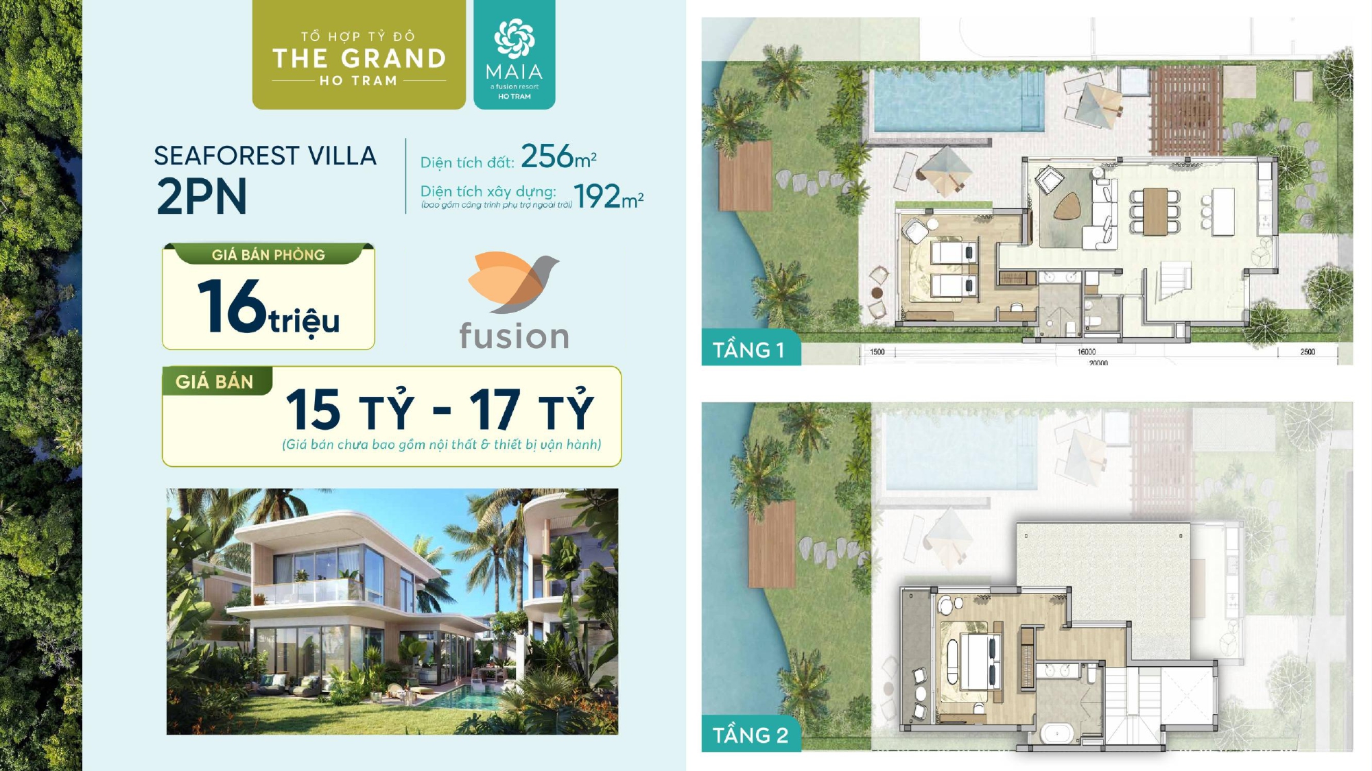 Mặt bằng Maia Hồ Tràm Villa